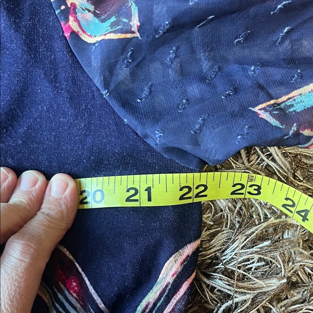 Cupio Navy Floral Long Sheer Sleeve Dress - Picture 11 of 12